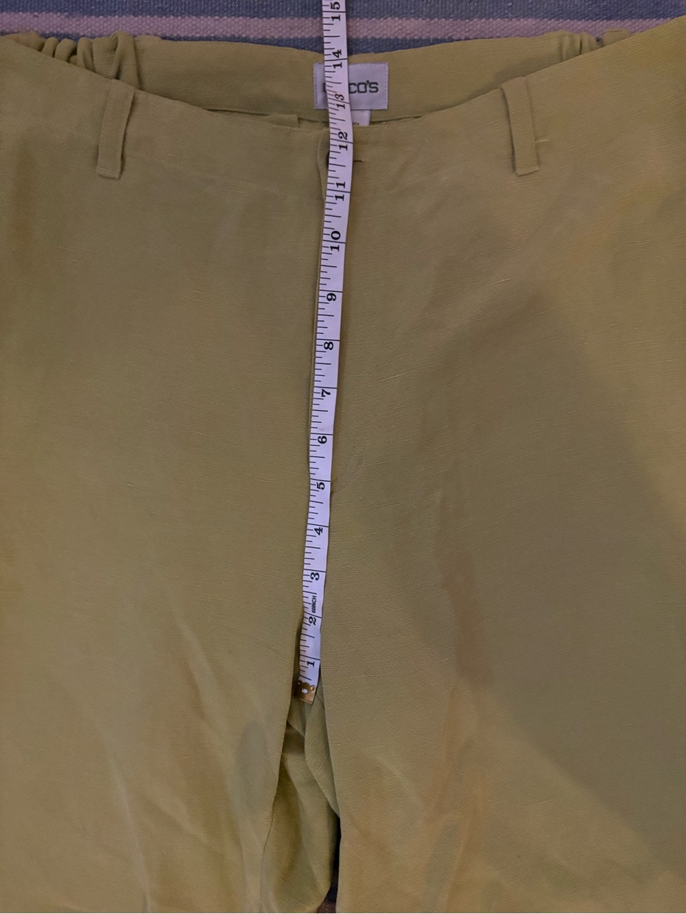 Y2K Chico's Lime Green Linen Blend Wide Leg Trousers - Picture 4 of 5